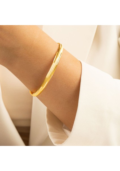 8 Ayar Sarı Altın Taşsız Bilezik – Nişan ve Evlilik Koleksiyonu, Özel Tasarım Zarif Model indirimleri