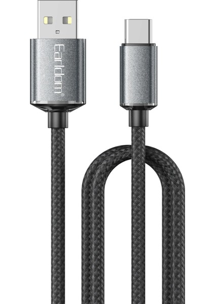 EC-200C 2m 3A USB To Type-C Hızlı Şarj Kablosu - Siyah