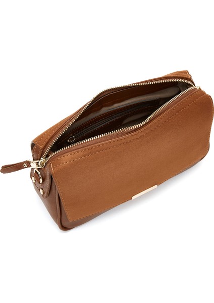 Kadın Taba Zincir Askılı Süet Çapraz Çanta 25ABD210210