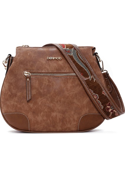 Kadın Taba Uzun Askılı Nubuk Omuz Çantası 25ABD2105V3