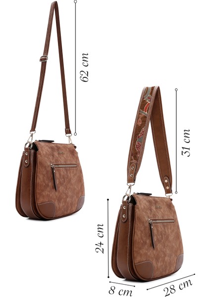 Kadın Taba Uzun Askılı Nubuk Omuz Çantası 25ABD2105V3 fiyatları