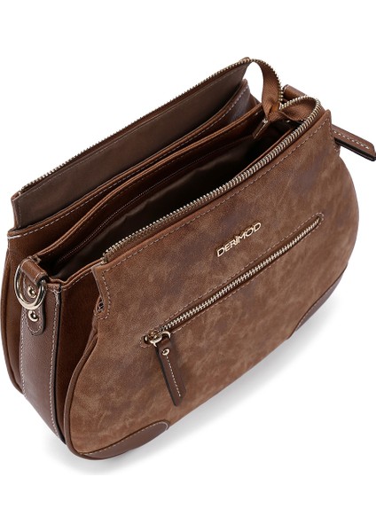 Kadın Taba Uzun Askılı Nubuk Omuz Çantası 25ABD2105V3