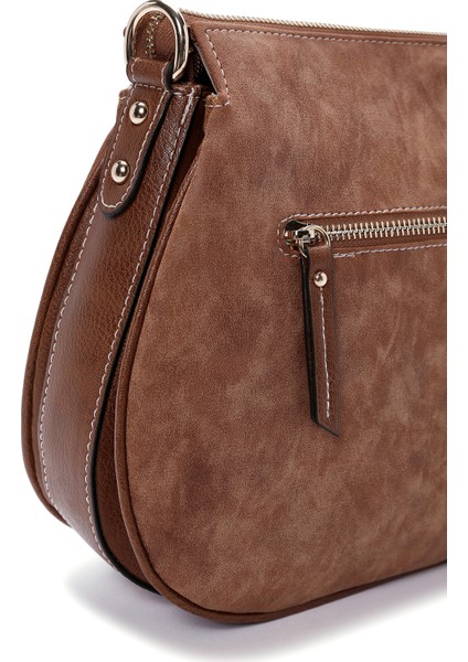 Kadın Taba Uzun Askılı Nubuk Omuz Çantası 25ABD2105V3