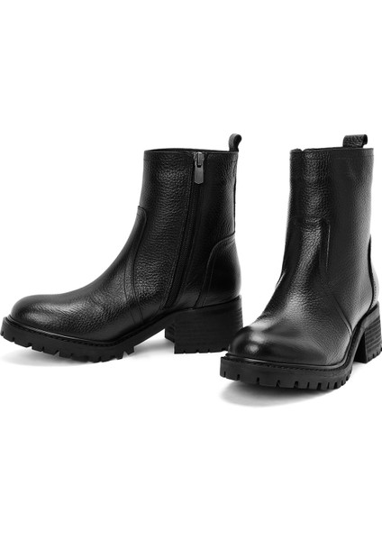 Kadın Siyah Fermuarlı Deri Bot 25WFD1514FT modelleri