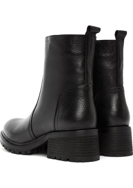 Kadın Siyah Fermuarlı Deri Bot 25WFD1514FT