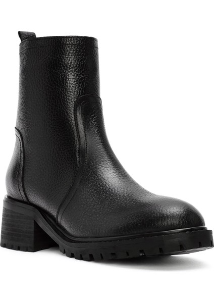 Kadın Siyah Fermuarlı Deri Bot 25WFD1514FT