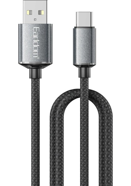 EC-200C 2m 3A USB To Type-C Hızlı Şarj Kablosu - Siyah indirimleri