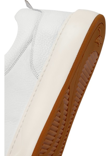 Erkek Beyaz Bağcıklı Kalın Tabanlı Deri Sneaker 25WFD675014