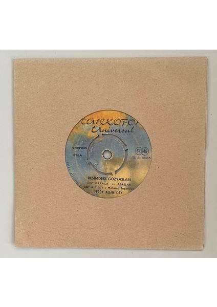 Cem Karaca ve Apaşlar Resimdeki Gözyaşları - Şans Çocuğu 45'lik Plak (Orjinal 1968 Dönem Baskı 45 Lik Plak)