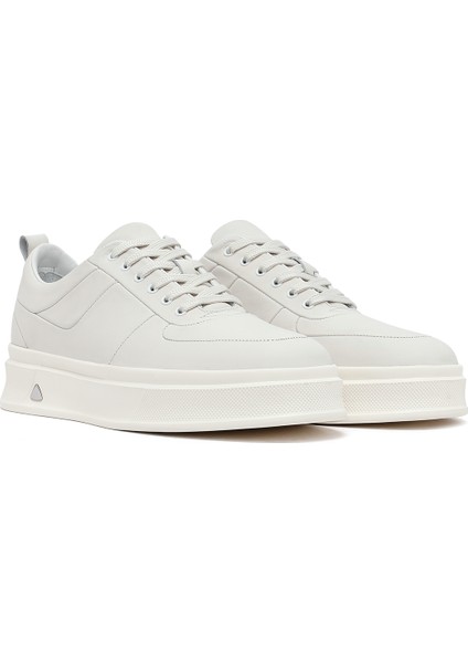 Erkek Beyaz Bağcıklı Kalın Tabanlı Deri Sneaker 25WFD612318 modelleri