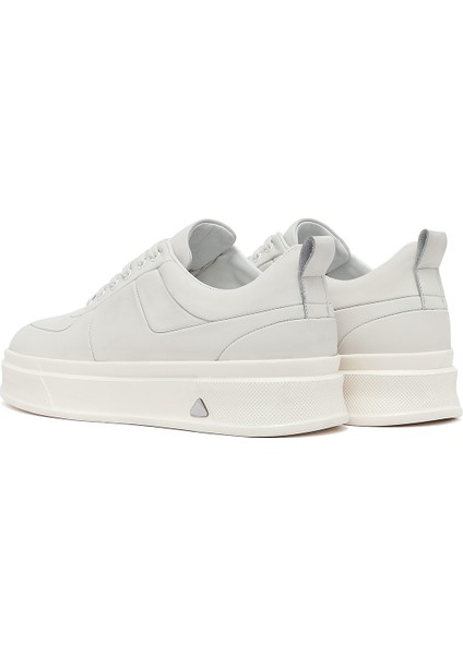 Erkek Beyaz Bağcıklı Kalın Tabanlı Deri Sneaker 25WFD612318 indirimleri