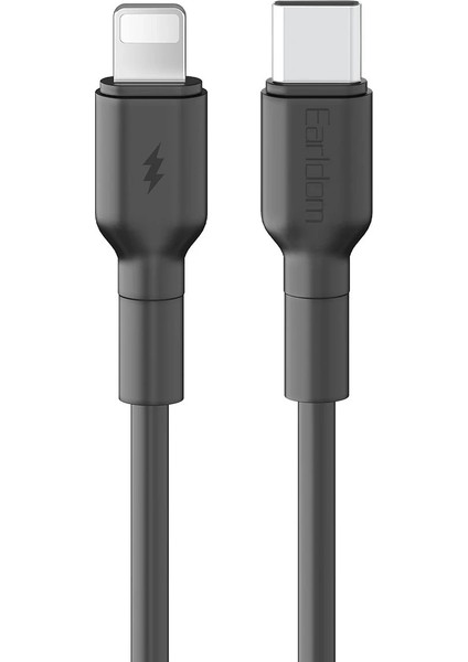 EC-198CL 1m 30W Type-C To Lightning Pd Hızlı Şarj Kablosu - Siyah