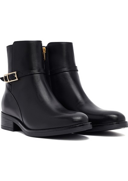 Kadın Siyah Fermuarlı Deri Bot 25WFD281418 fırsatları