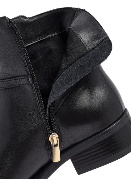 Kadın Siyah Fermuarlı Deri Bot 25WFD281418