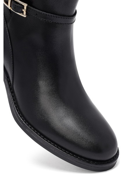 Kadın Siyah Fermuarlı Deri Bot 25WFD281418