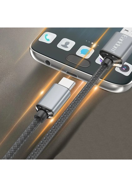 EC-199C 1.2m 3A USB To Type-C Hızlı Şarj Kablosu - Siyah fiyatları
