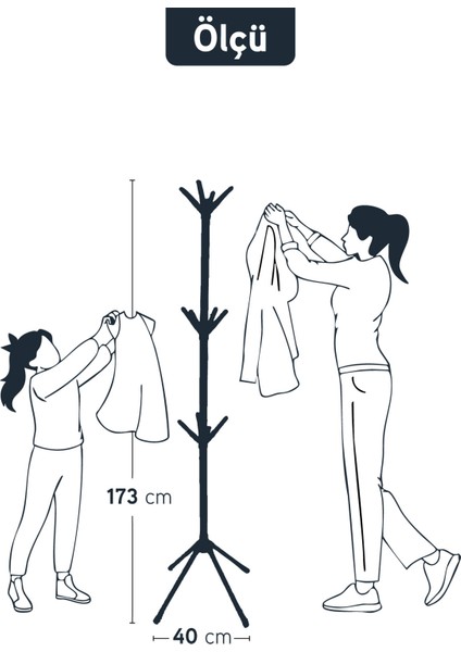 Modern Portatif Elbise Askısı Ayaklı Portmanto Askı Vestiyer Askılık - Kahve modelleri