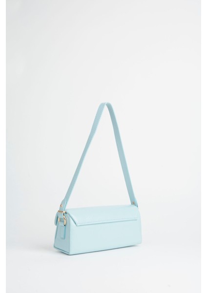 Kadın Gelincik Bebe Mavi Dokulu Suni Deri Astarlı Çıt Çıt Kapama El Kol ve Omuz Çantası fiyatları