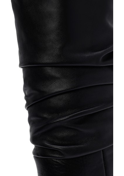 Kadın Siyah Yüksek Ince Topuklu Deri Çizme 25WFD120518