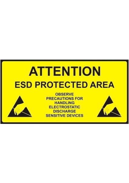 Antistatik Esd Koruma Alanı Tabelası 30X60CM Ingilizce IZ-TBL06