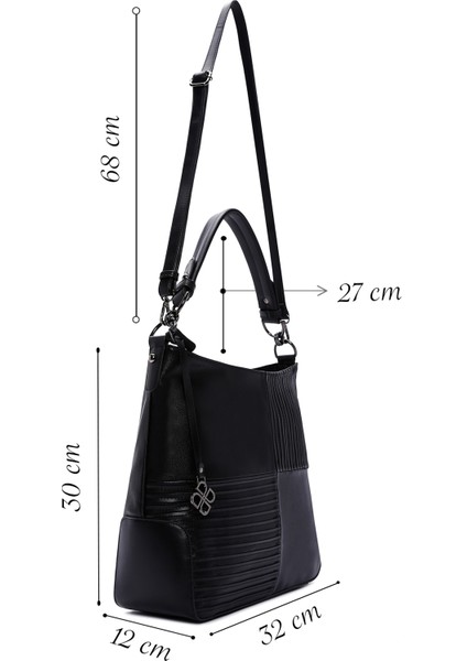 Kadın Siyah Uzun Askılı Omuz Çantası 25WBD283514 fiyatları