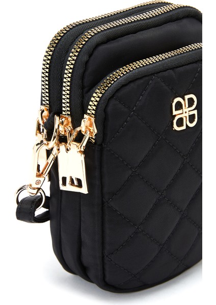 Kadın Siyah Uzun Askılı Kumaş Çapraz Çanta 25WBD24576F