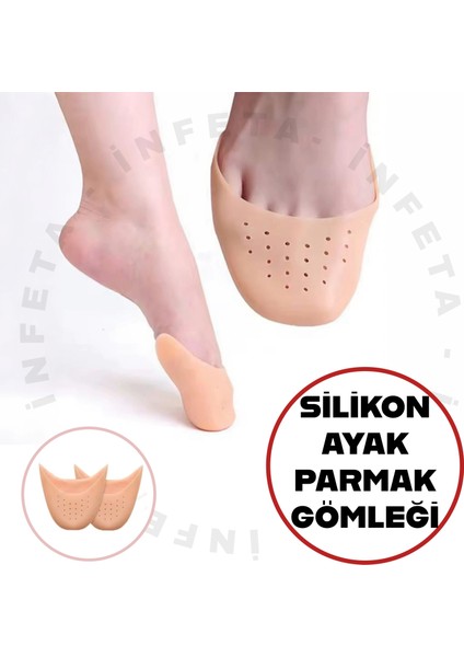 Silikon Ayak Parmak Gömleği Koruyucu Tüm Parmakları Kapatan 1 Çift