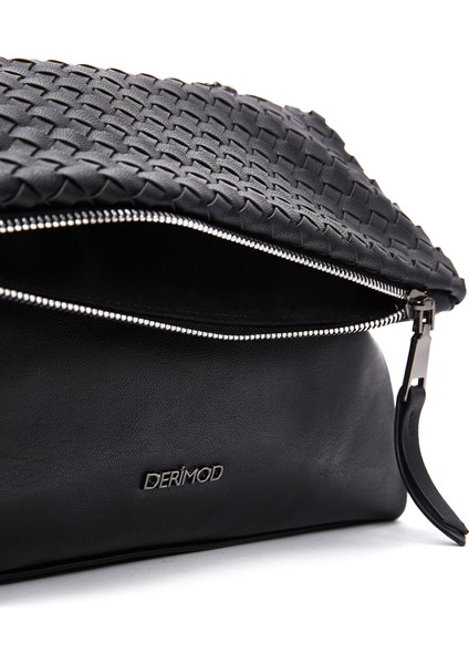 Kadın Siyah Uzun Askılı Desenli Çapraz Çanta 25WBD247014