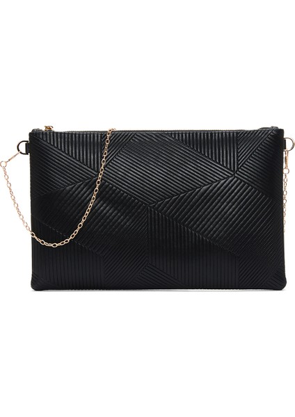 Kadın Siyah Zincir Askılı Desenli Portföy Çanta 25WBD220432 modelleri