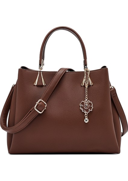 Kadın Kahverengi Uzun Askılı Klasik Kol Çantası 25WBD263518