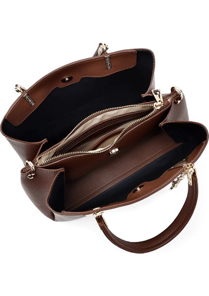 Kadın Kahverengi Uzun Askılı Klasik Kol Çantası 25WBD263518