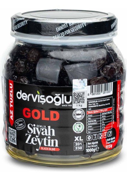 Gold Siyah Zeytin XL Az Tuzlu 1 kg fiyatları