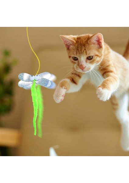 Çıngıraklı Kedi Oyun Oltası Ipli Elastik Kelebek Model Kapıya Yapışan Kedi Oyuncağı indirimleri