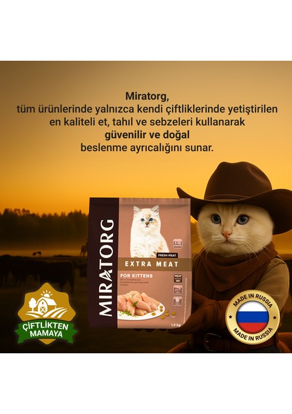 Extra Meat Kitten Tavuk Etli Yavru Kedi Maması 1,5 kg fiyatları