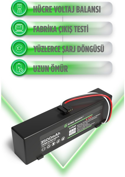 Viomi Se Uyumlu Akıllı Robot Süpürge Bataryası 14.4V 3500MAH Li-Ion Pil (Yüksek Kapasite) modelleri