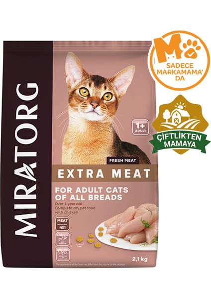 Extra Meat Adult Tavuk Etli Yetişkin Kedi Maması 2,1 kg