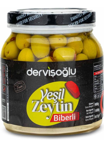 Biber Dolgulu Yeşil Zeytin 4XL 900 gr fiyatları