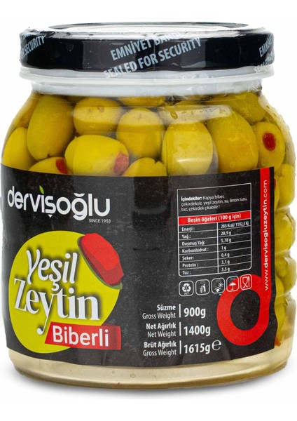 Biber Dolgulu Yeşil Zeytin 4XL 900 gr modelleri