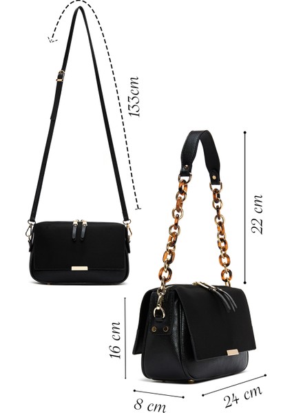 Kadın Siyah Zincir Askılı Süet Çapraz Çanta 25ABD210210 fiyatları