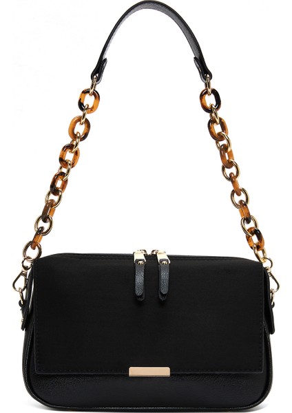 Kadın Siyah Zincir Askılı Süet Çapraz Çanta 25ABD210210 modelleri
