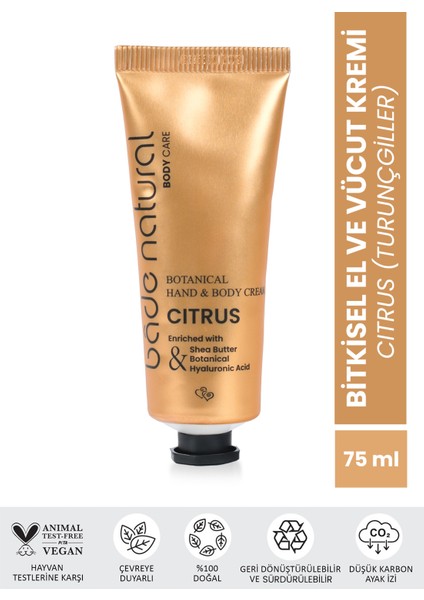 Citrus Bitkisel El ve Vücut Kremi Doğal ve Vegan