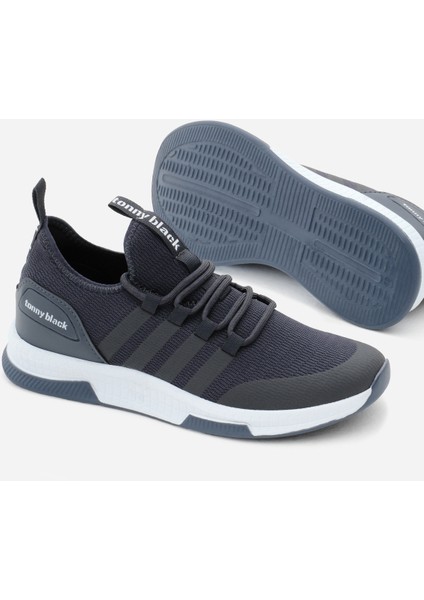 Unisex Koyu Gri Rahat Kalıp Şeritli Bağcıklı Spor Ayakkabı fırsatları