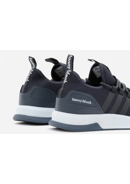 Unisex Koyu Gri Rahat Kalıp Şeritli Bağcıklı Spor Ayakkabı indirimleri