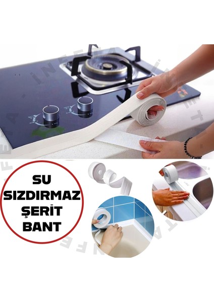 Su Sızdırmaz Geçirmez Bant Lavabo Küvet Kenar Bandı Küvet Duş 3.2 M x 38