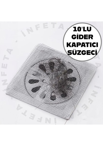 10 Adet Pratik Banyo Gider Süzgeci Saç Yakalayıcı Tıkanık Önleyici Süzgeç