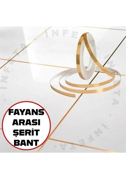 50 Metre Gold Fayans Arası Şerit Bant Kendinden Yapışkanlı 50MX1CM