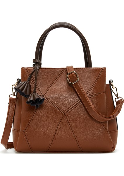 Kadın Taba Uzun Askılı Aksesuar Detaylı Kol Çantası 25WBD2626FT