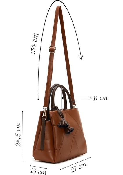 Kadın Taba Uzun Askılı Aksesuar Detaylı Kol Çantası 25WBD2626FT fiyatları