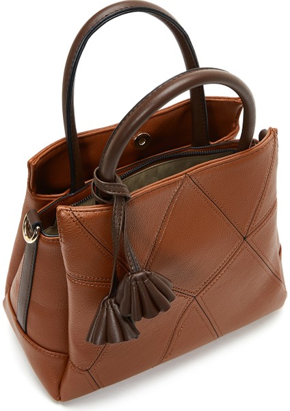 Kadın Taba Uzun Askılı Aksesuar Detaylı Kol Çantası 25WBD2626FT