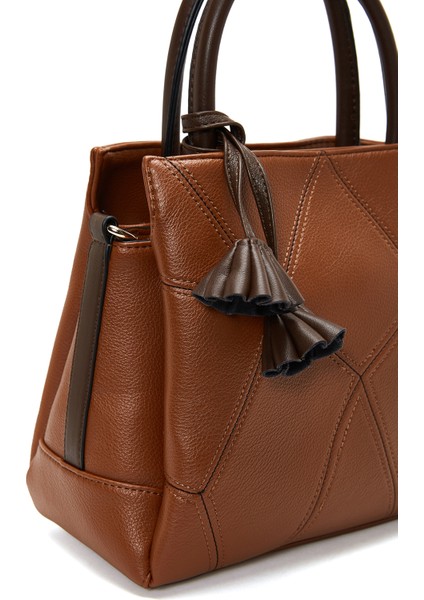 Kadın Taba Uzun Askılı Aksesuar Detaylı Kol Çantası 25WBD2626FT